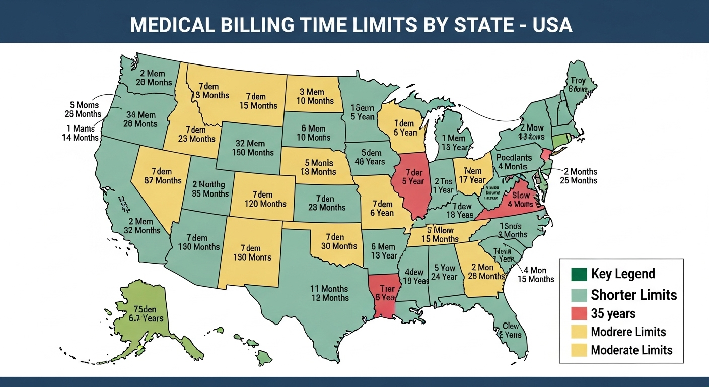 Medical billing time limits by state in USA – Adillazar Medical Billing Service
