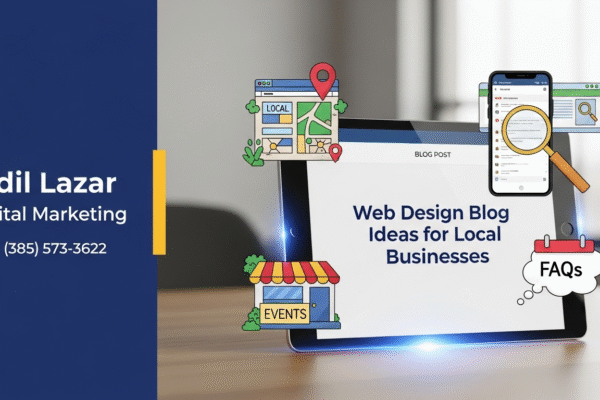 Team planning web design blog ideas for local businesses at AdilLazar Digital Marketing Agency