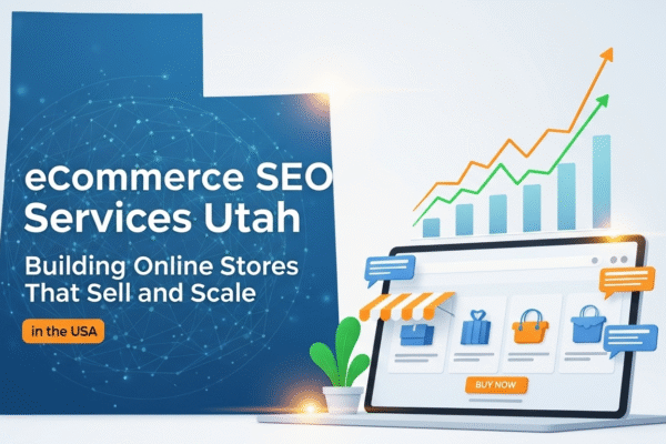 digital marketing expert optimizing an online store SEO dashboard in Utah office