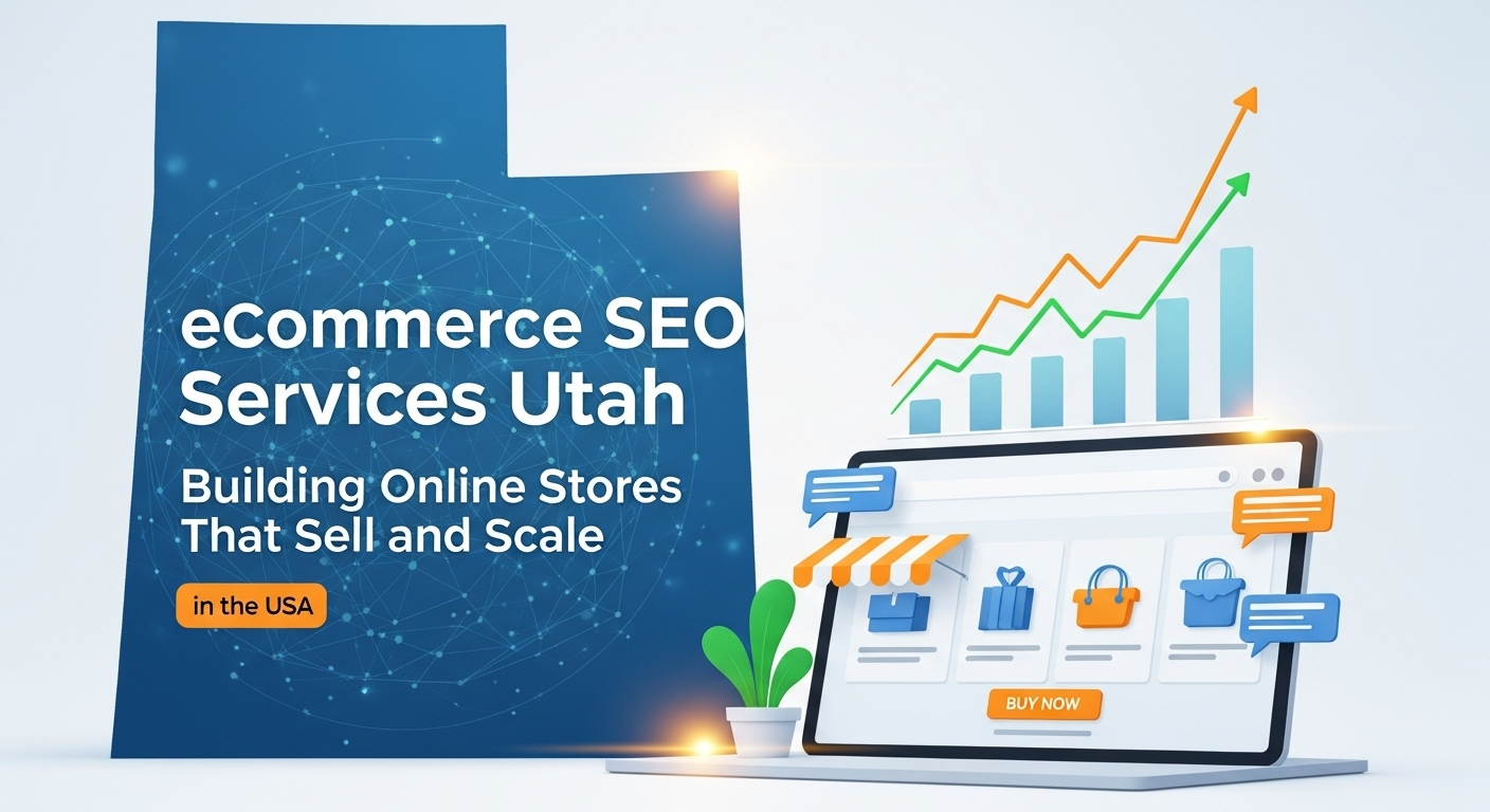 digital marketing expert optimizing an online store SEO dashboard in Utah office