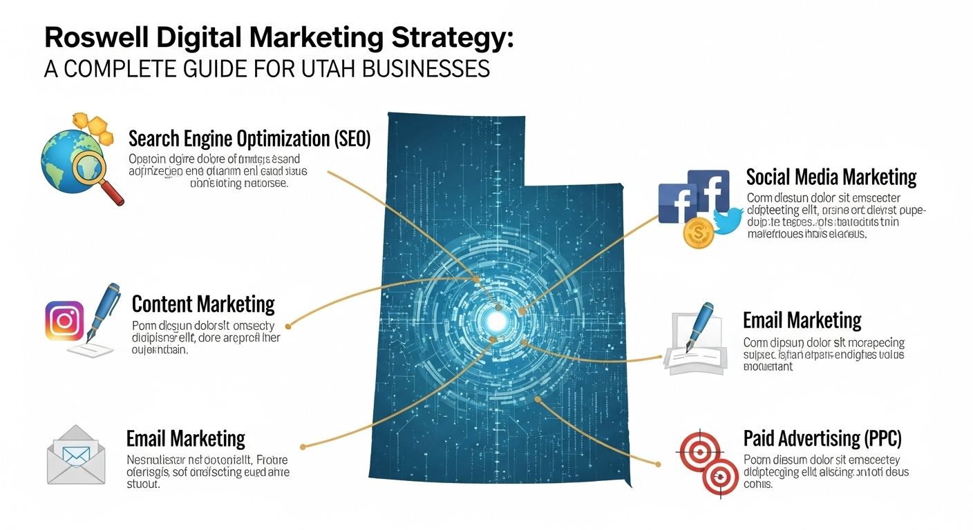 Roswell digital marketing strategy for Utah businesses boosting online visibility and local growth.